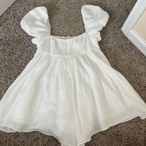 Princess Polly white puff sleeve romper